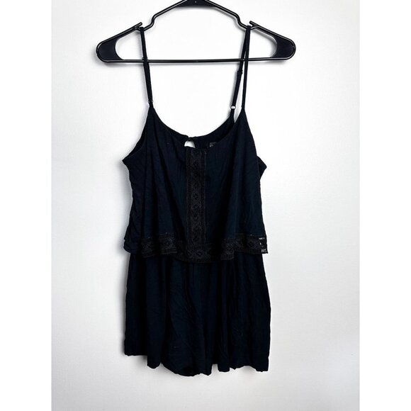 Topshop Tiered Open Back Sleeveless Romper Black Womens US 10 - Picture 1 of 8